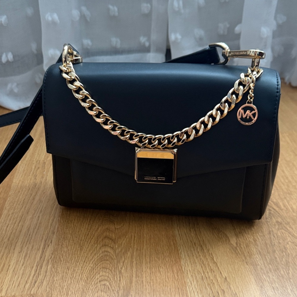 Michael Kors Black Leather Shoulder Bag